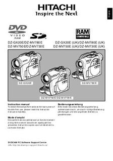 Hitachi DZ MV 780 E manual. Camera Instructions.